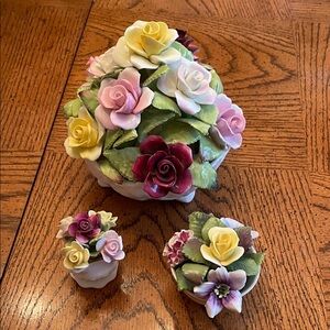 Vibrant Faux Floral Arrangement in Ceramic Vase